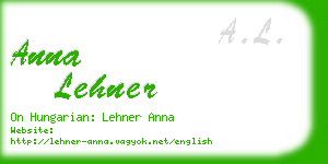 anna lehner business card